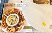 Heated Chip & Dip Tray & White Serving Tray