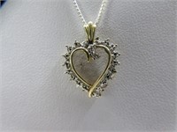 10KT YELLOW GOLD PENDANT W/ STERLING CHAIN