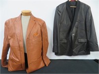 2 MEN'S SIMULATED LEATHER SUIT JACKETS
