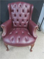 BURGUNDY SIMULATED LEATHER CHAIR