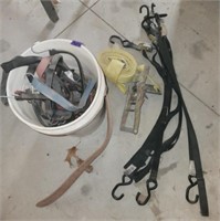 HD Ratchet tie downs, bungee straps, leather