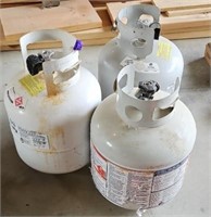 3 LP propane tanks, 2 are full