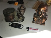 Ash tray; Ben Franklin; cigar cutter