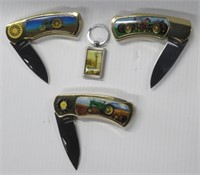 (3) John Deere Collectible Pocket Knives with