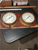 Pair of vintage gauges