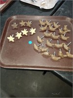 Cast-iron drawer pulls birds &stars