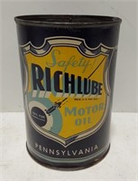 Richlube Motor Oil quart can