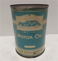 High Speed Motor Oil quart can