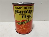 Bradford Penn Motor Oil quart can