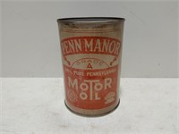 Penn Manor Motor Oil quart can