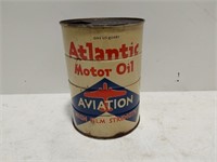Atlantic Aviation Motor Oil quart can