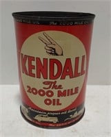 Kendall 2000 Mile Oil quart can