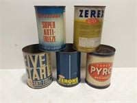 (5) Anti-freeze quart cans