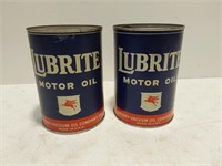 (2)  Lubrite quart oil cans