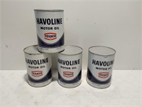 Havoline Motor Oil quart cans