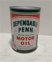 Dependable Penn Motor Oil quart can