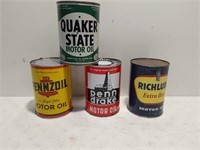 (4) Motor Oil quart cans