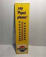 Pepsi tin thermometer