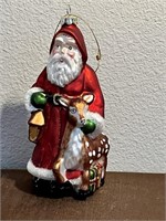 6' Glass Santa Ornament