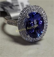 Tanzanite & Diamond Platinum Ring W/Appraisal