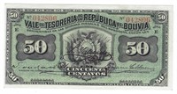 Bolivia-50 Centavos 1902.est $75.BO2b