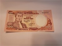Colombia 100 Pesos 1987 Replacement note Star UNC