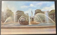 Vintage Logan Circle Fountain PA Postcard RPPC