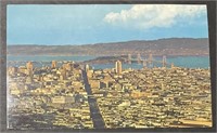 Vintage Stamped Aerial View San Fran RPPC Postcard