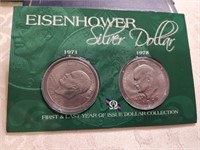 Eisenhower Silver Dollar 2 Coin Set .Z4Q2