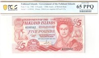 Falkland Island 5 Pound PCGS 65 PPQ Gem Unc.FZ10