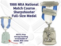 1986 NRA Match Course Sharpshooter Full Size Medal