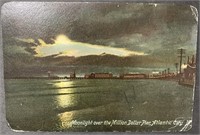 Vintage Moonlight over Atlantic City Postcard PPC