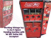 Vintage toy 'N Joy 5 Vending Gumball Machine