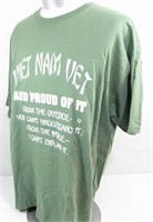 2 Military Proud Vietnam Veteran Green T-Shirt 2X