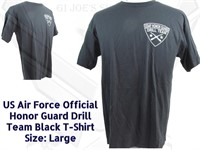 2 Military USAF Air Force Honor Guard BLK Shirt L