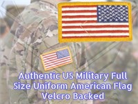 5 Military Gold Trim Uniform Flag Patch Velcro 3G4