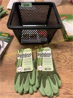 10in Square Plant Basket & 2 Pairs Small Gloves