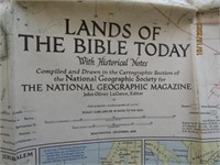 Map 29X40 Lands Of The Bible  National Geo. 1956