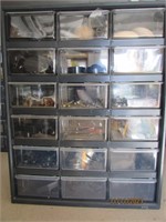 Tools 18 Drawer Storage Container With Contents