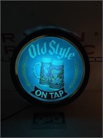 Vintage Old Style Beer on tap lighted advertising