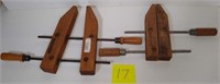 Pair of Craftsman wooden clamps