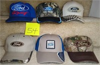 Lot of 6 Ford Baseball Hats