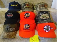 Lot of 9 Hunting Related Hats