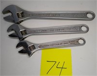 8", 10", 12"  Adjustable Wrenches