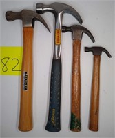 Lot of 4 Claw Hammers