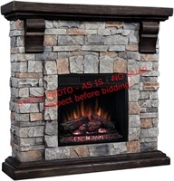 Stone electric fireplace