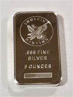 5 oz .999 Fine Silver Art Bar