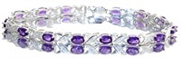 Amethyst- Diamond Accent 7.88 ct Infinity Bracelet