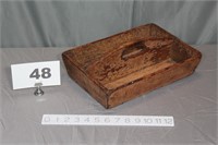 WOODEN TOTE - 13" WIDE  X 4" TALL