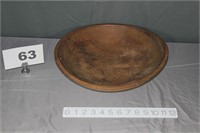 TURNED WOODEN BOWL NATURAL FINISH-14 INCH